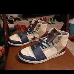 Creative Recreation Blue and Cream High-Top Sneakers